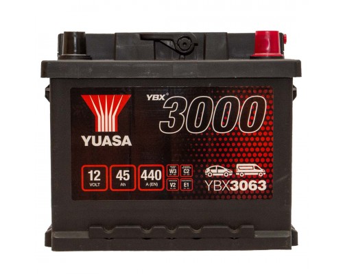 Акумулятор автомобільний 45Ah-12v Yuasa YBX3063 (207х175х175) низький, R, EN440