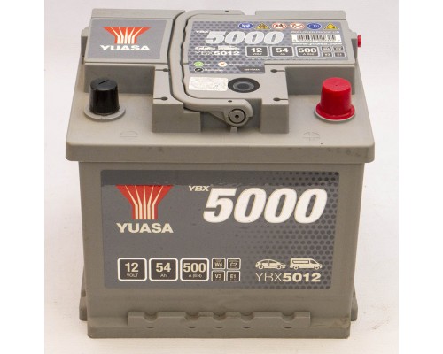 Акумулятор автомобільний 54Ah-12v Yuasa YBX5012 (207х175х190), R, EN500  54YuAs0