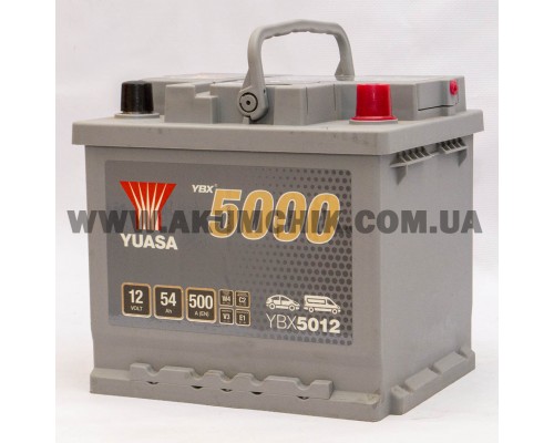 Акумулятор автомобільний 54Ah-12v Yuasa YBX5012 (207х175х190), R, EN500  54YuAs0