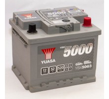 Акумулятор автомобільний 52Ah-12v Yuasa YBX5063 (207х175х190) низький, R, EN520