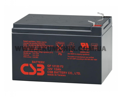 Аккумуляторная батарея CSB GP12120F2, 12V 12Ah (151х98х100мм)