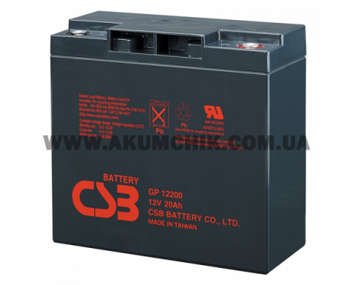 Аккумуляторная батарея CSB GP12200, 12V 20Ah (181х77х167 мм)