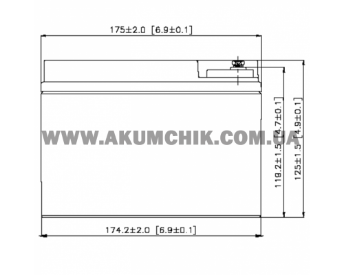Акумуляторна батарея CSB GP12260, 12V 26Ah (166х175х125 мм)