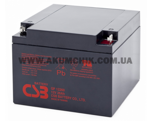 Акумуляторна батарея CSB GP12260, 12V 26Ah (166х175х125 мм)