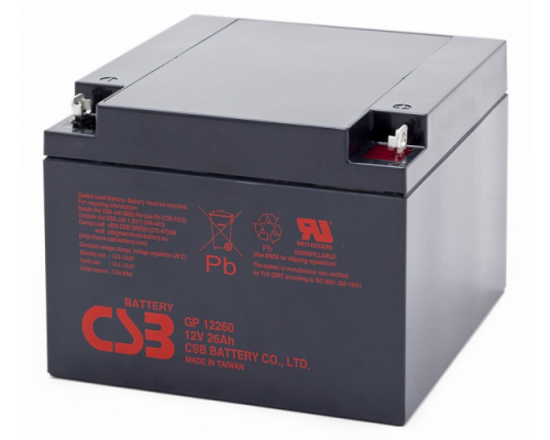 Акумуляторна батарея CSB GP12260, 12V 26Ah (166х175х125 мм)