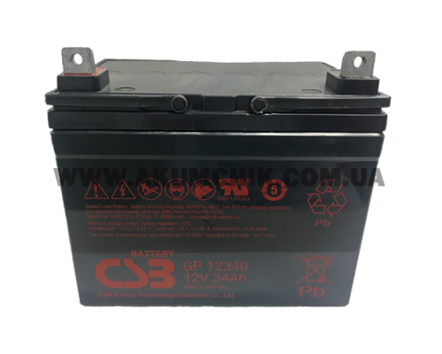 Акумуляторна батарея CSB GP12340, 12V 34Ah (195х130х155 мм)