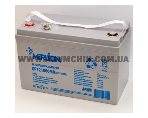 Акумуляторна батарея Merlion GP121000M8, 12В, 100Ач, AGM