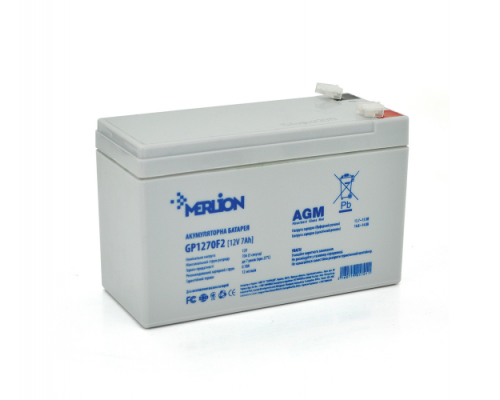 Акумуляторна батарея AGM Merlion GP1270F2, 12V 7.0Ah ( 150 х 65 х 100 )