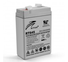 Акумуляторна батарея RITAR RT645, Gray Case, 6V 4.5Ah ( 70х47х99 (105) ), AGM