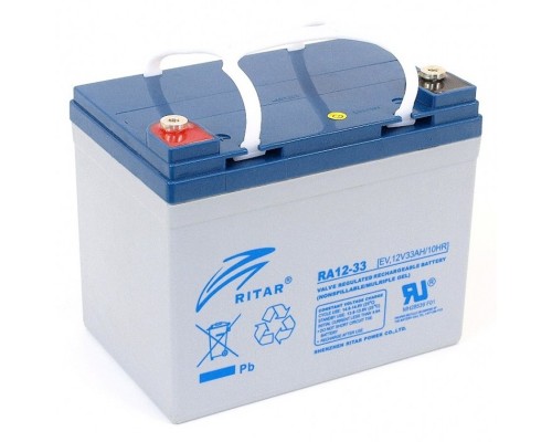 Акумуляторна батарея AGM RITAR RA12-33, Gray Case, 12V 33.0Ah ( 195 x 130 x155 (168) )