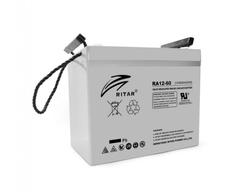 Акумуляторна батарея AGM RITAR RA12-60, Gray Case, 12V 60Ah ( 260 x169 x 218 )