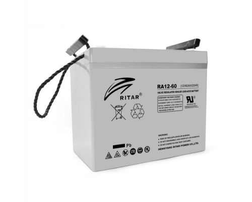 Аккумуляторная батарея AGM RITAR RA12-60, Gray Case, 12V 60Ah ( 260 x169 x 218 )