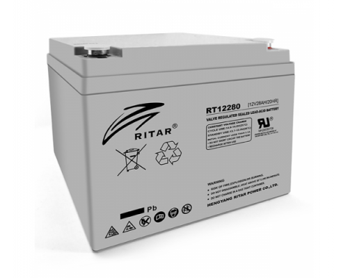 Аккумуляторная батарея AGM RITAR RT12280, Gray Case, 12V 28Ah ( 166 х178 х125 )