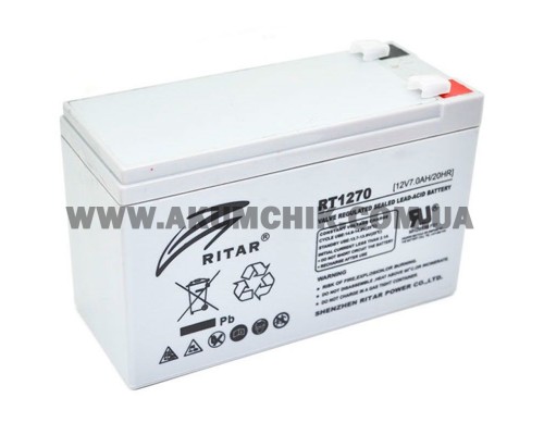 Акумуляторна батарея AGM RITAR RT1270A, 12V 7.0Ah ( 151 х 65 х 94 (100) )