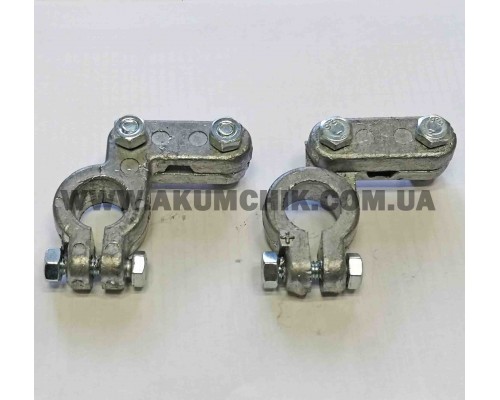 Клеми акумулятора вантажні посилені, свинцеві, комплект