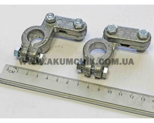 Клеми акумулятора вантажні посилені, свинцеві, комплект