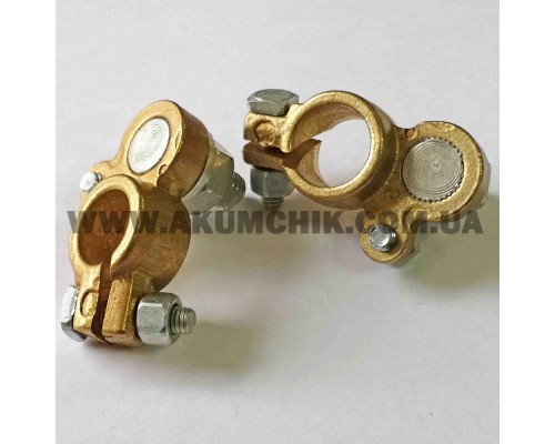 Клеми акумулятора універсальні, болтовий затискач (латунь) Ø10